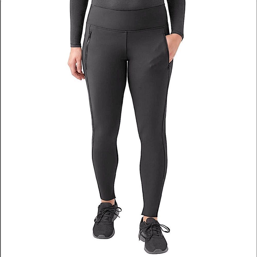 New High-Waist City Pants Active Leggings Pull on Zip Pockets Black - Small